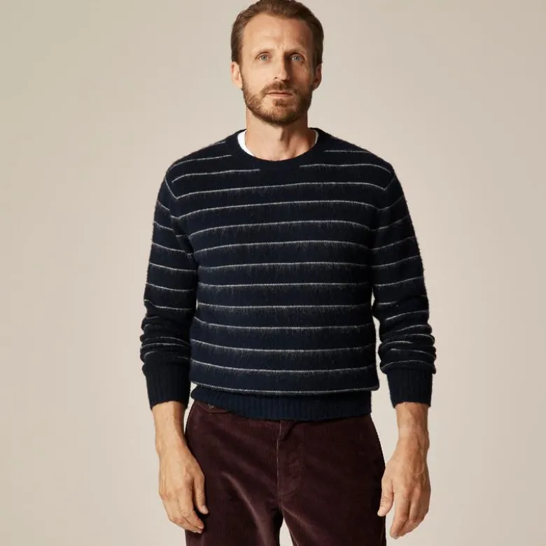 Brushed wool sweater in stripe