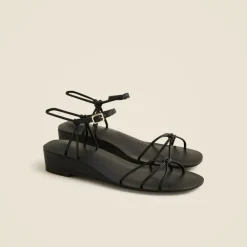 Brynn wedge sandals in metallic leather