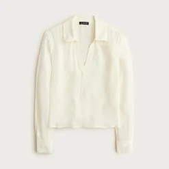 Bungalow popover shirt in crepe de chine
