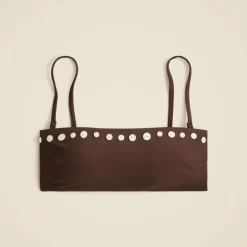 Button-trim bandeau bikini top