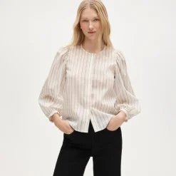 Button-up top in stripe