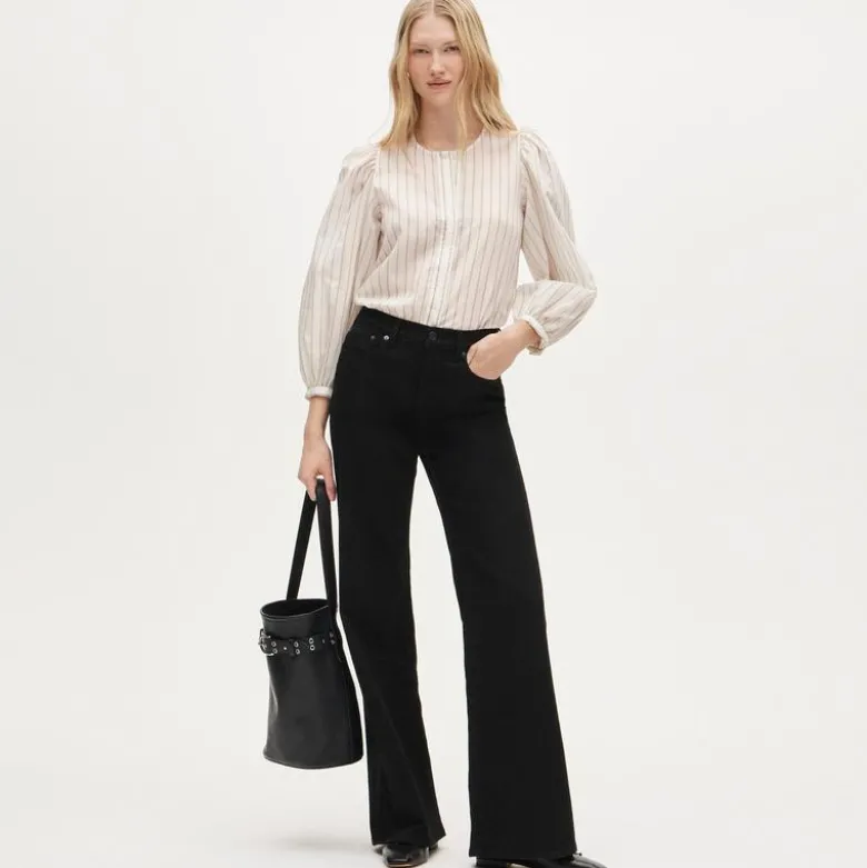 Button-up top in stripe