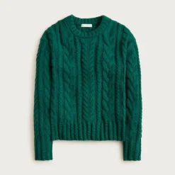 Cable-knit crewneck sweater