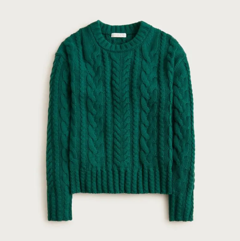 Cable-knit crewneck sweater