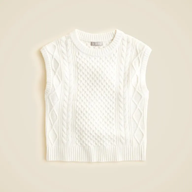 Cable-knit shell in wool blend