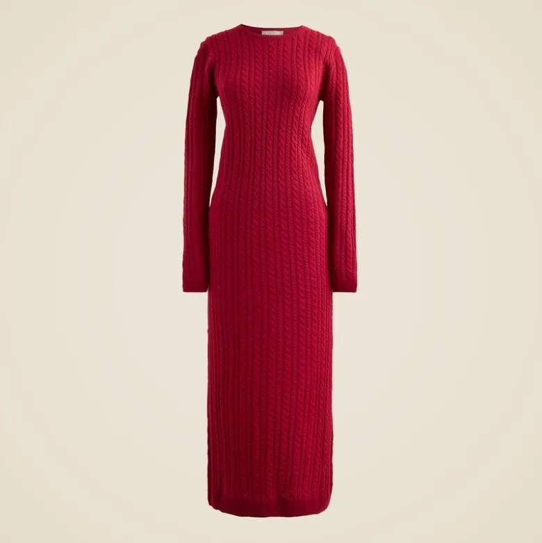 Cable-knit sweater-dress in merino wool