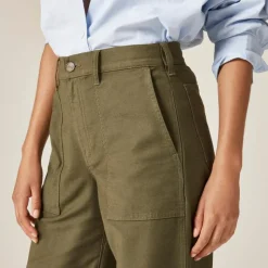 Camp-pocket wide-leg pant