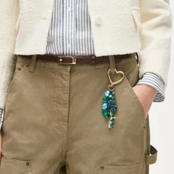 Carabiner beaded heart bag charm