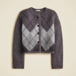 Cardigan in argyle wool blend