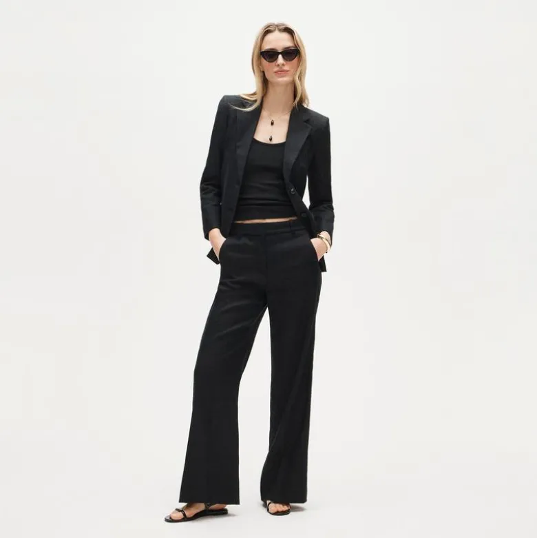 Carolina flare pant in stretch linen blend