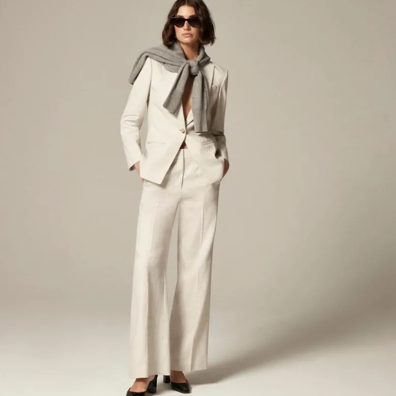 Carolina flare pant in stretch linen blend