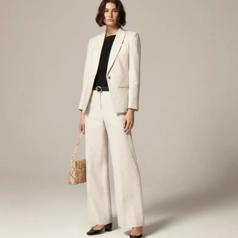 Carolina flare pant in stretch linen blend