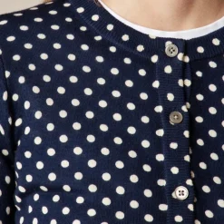 Carolyn cardigan in polka-dot merino wool