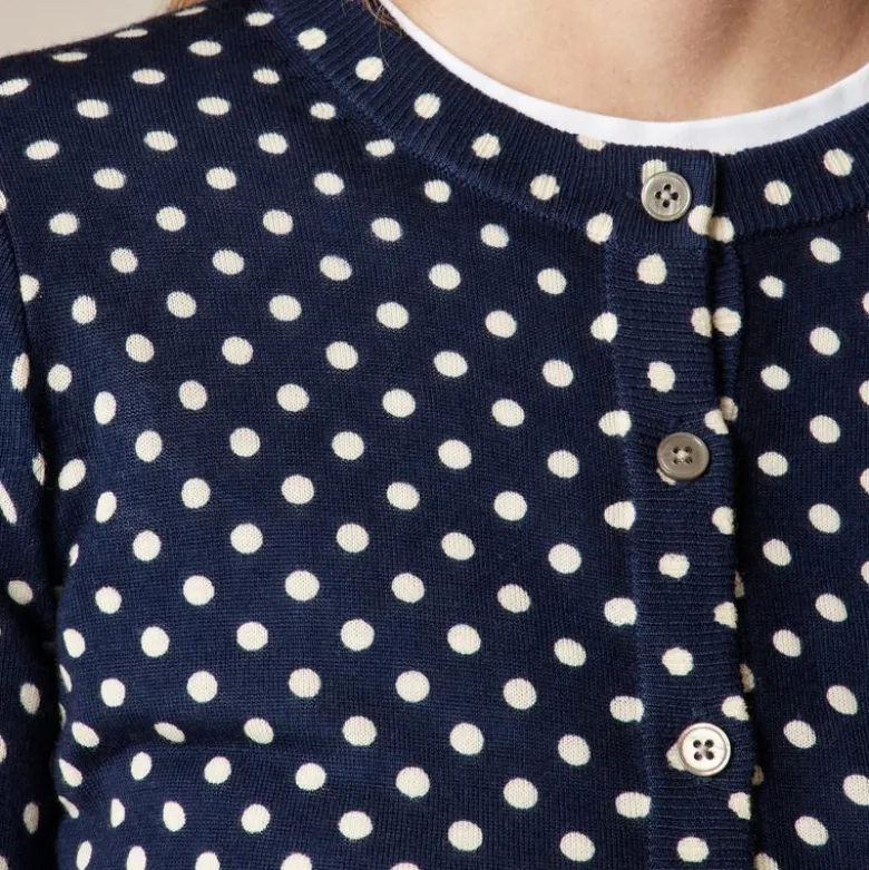 Carolyn cardigan in polka-dot merino wool