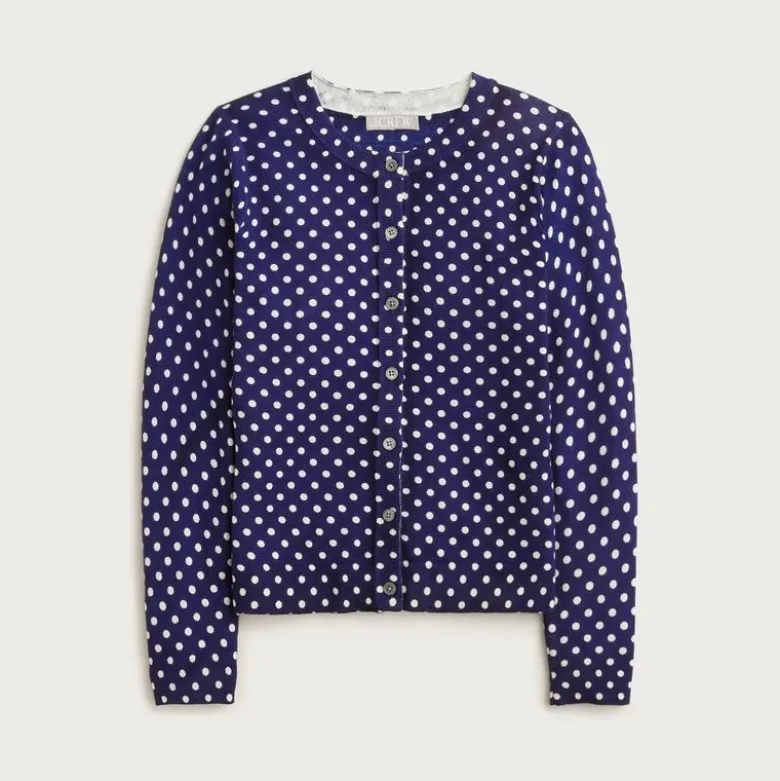 Carolyn cardigan in polka-dot merino wool