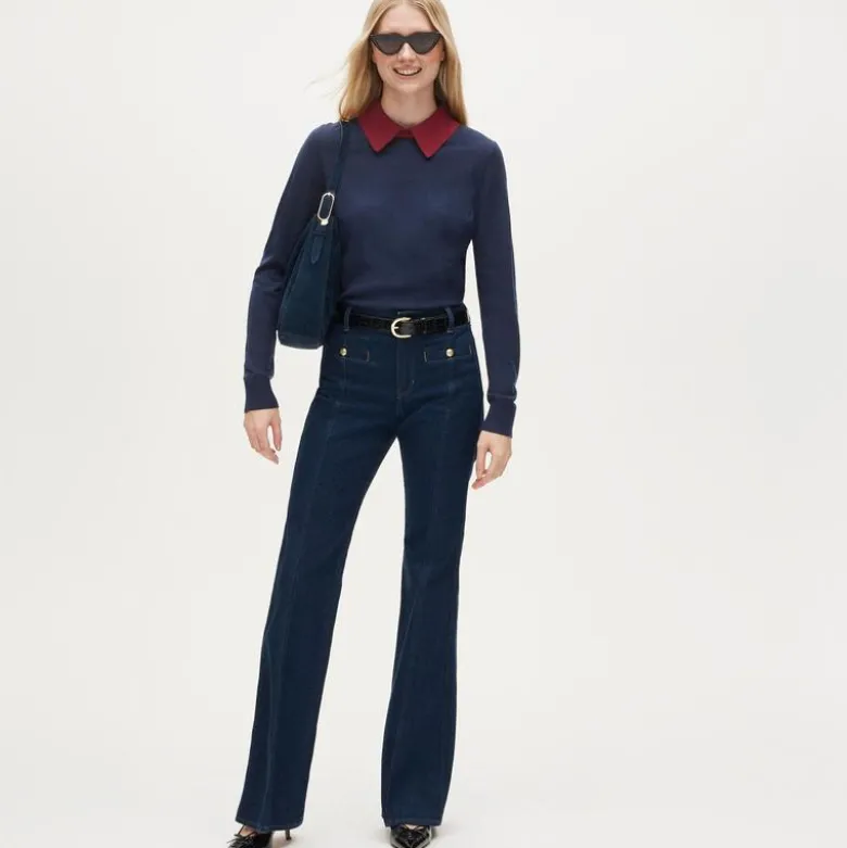Carolyn collared sweater in merino wool