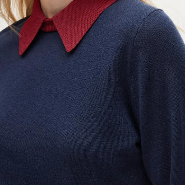 Carolyn collared sweater in merino wool