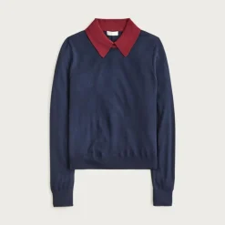 Carolyn collared sweater in merino wool