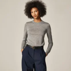 Carolyn fitted crewneck sweater in merino wool