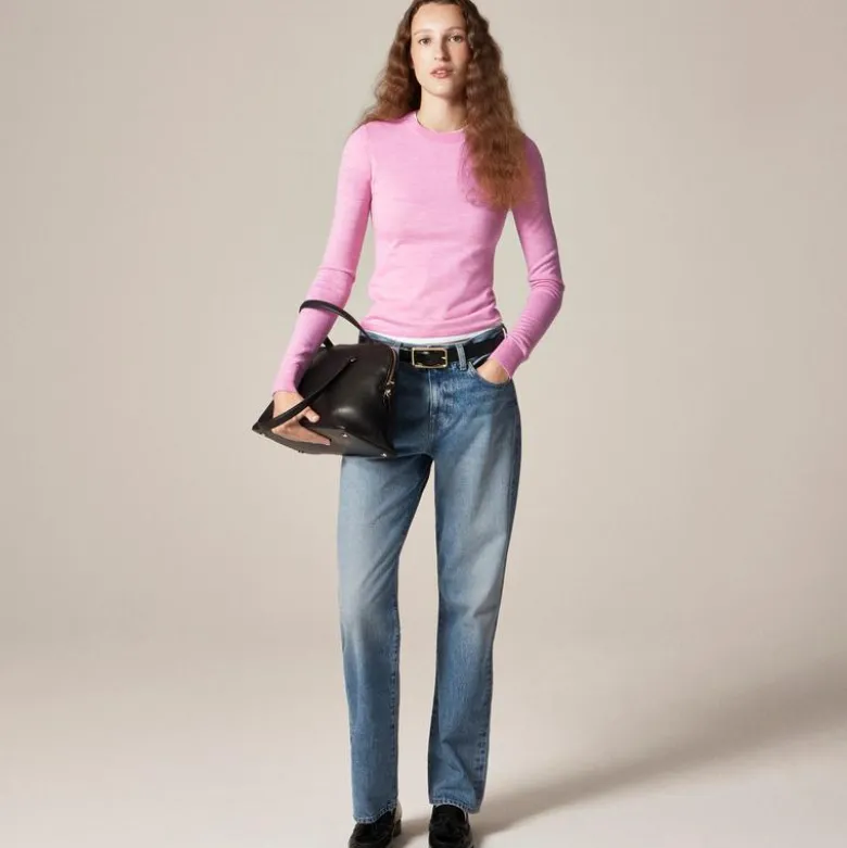 Carolyn fitted crewneck sweater in merino wool