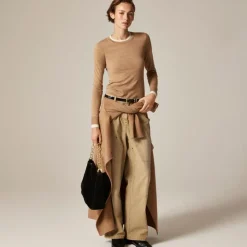 Carolyn layered crewneck sweater in merino wool