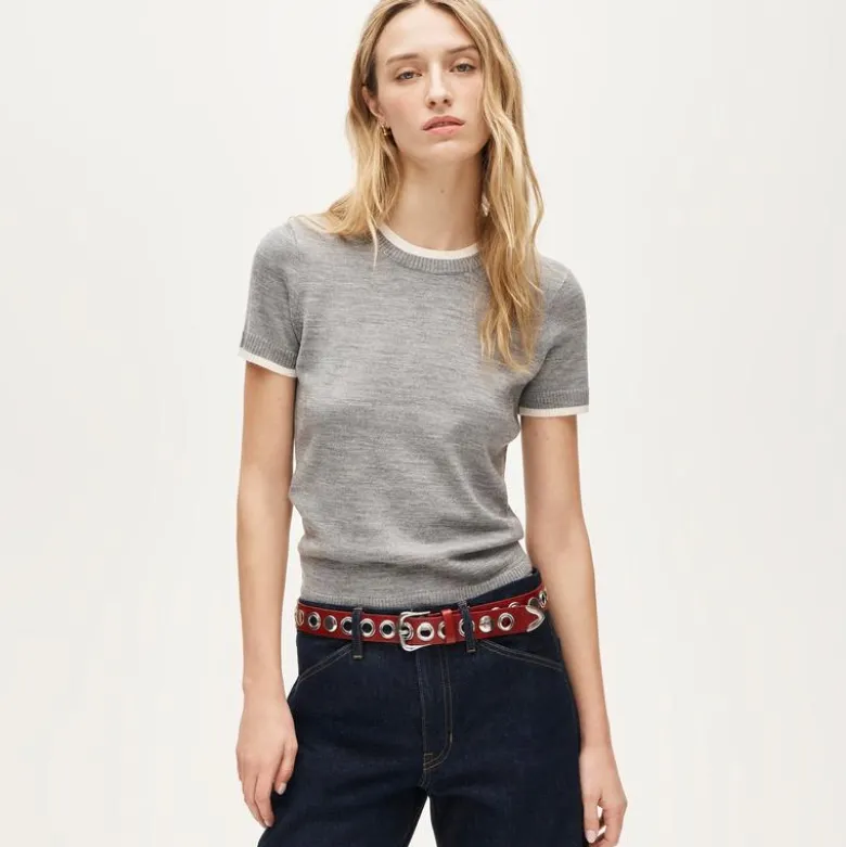 Carolyn layered sweater-tee in merino wool