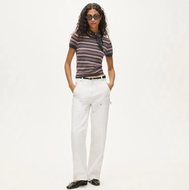 Carolyn sweater-tee in striped merino wool