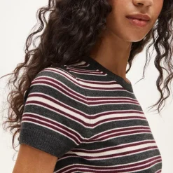 Carolyn sweater-tee in striped merino wool