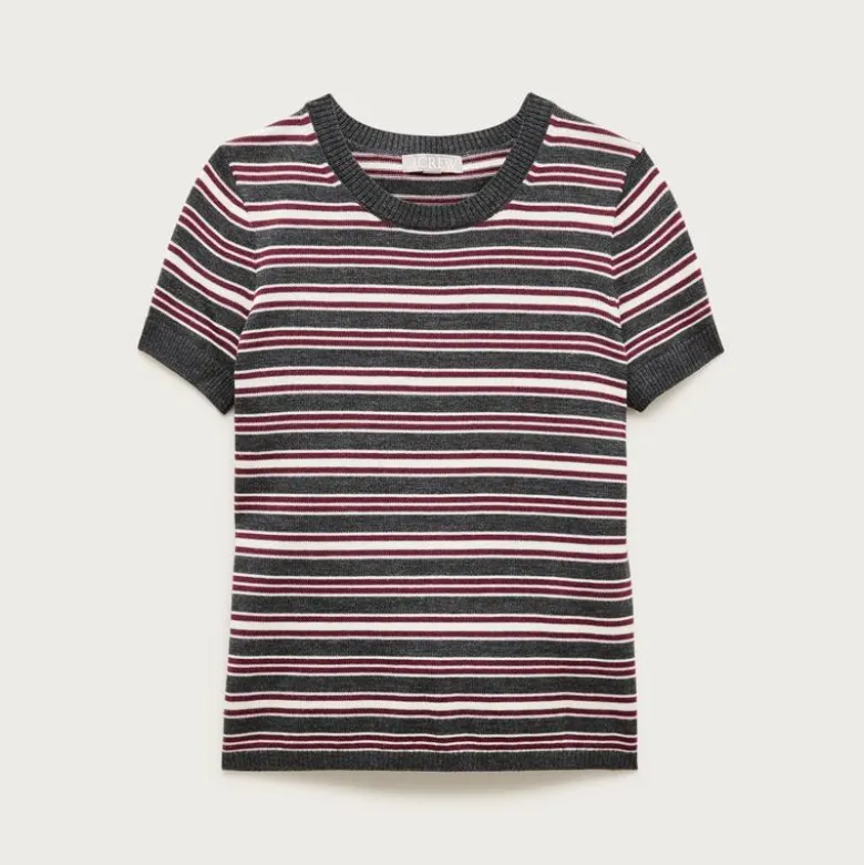 Carolyn sweater-tee in striped merino wool