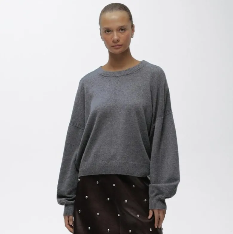 Cashmere blouson-sleeve sweater