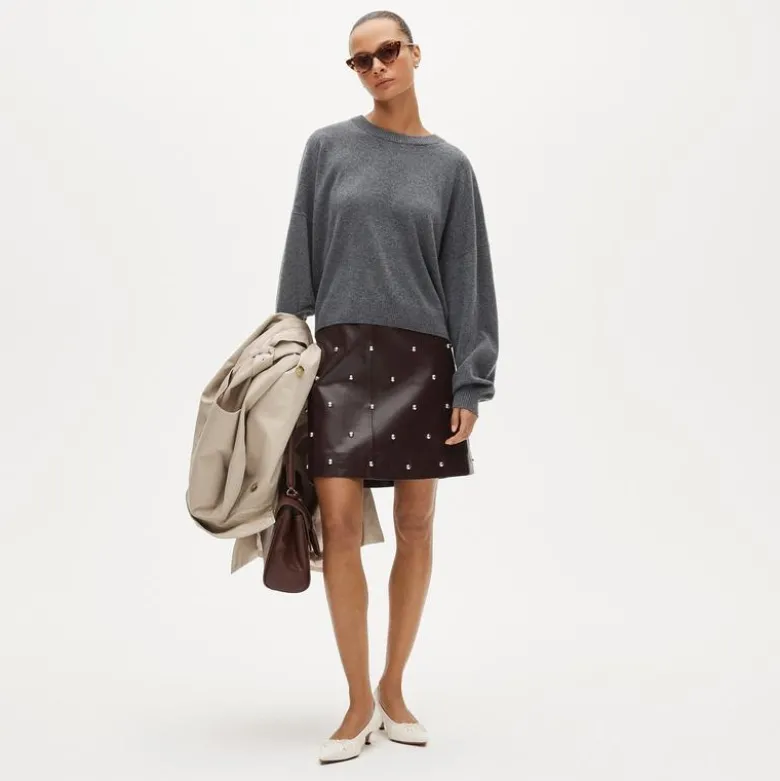 Cashmere blouson-sleeve sweater