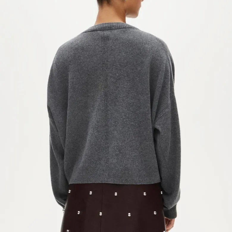 Cashmere blouson-sleeve sweater