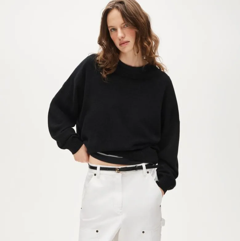 Cashmere blouson-sleeve sweater