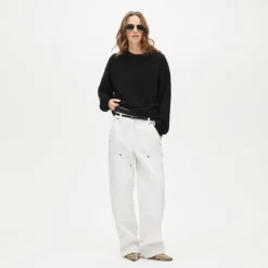 Cashmere blouson-sleeve sweater