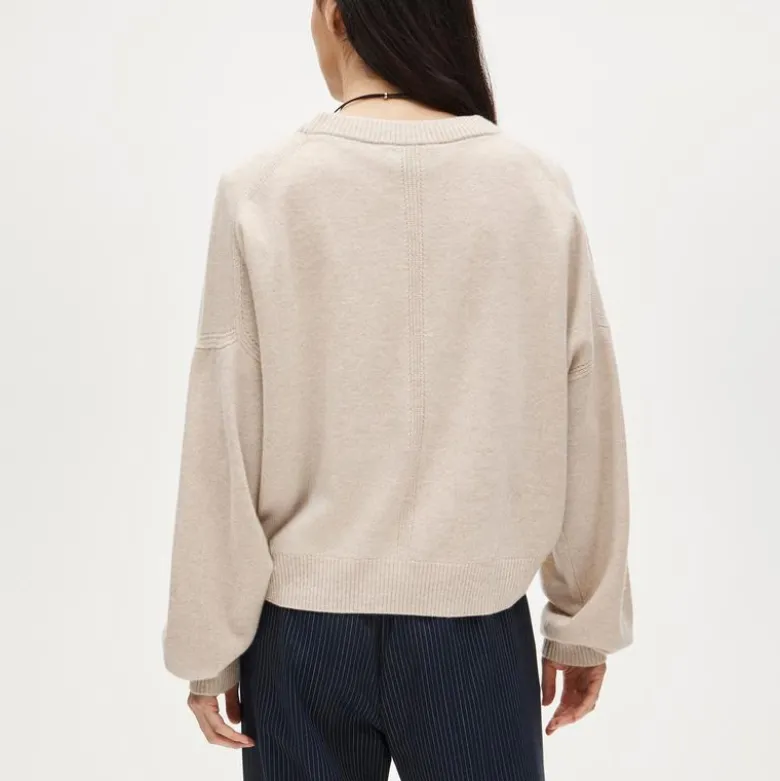 Cashmere blouson-sleeve sweater