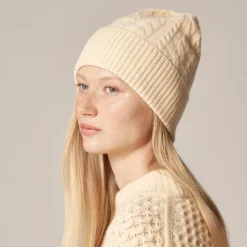 Cashmere cable-knit beanie