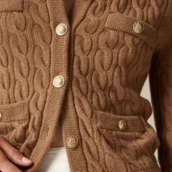 Cashmere cable-knit cardigan