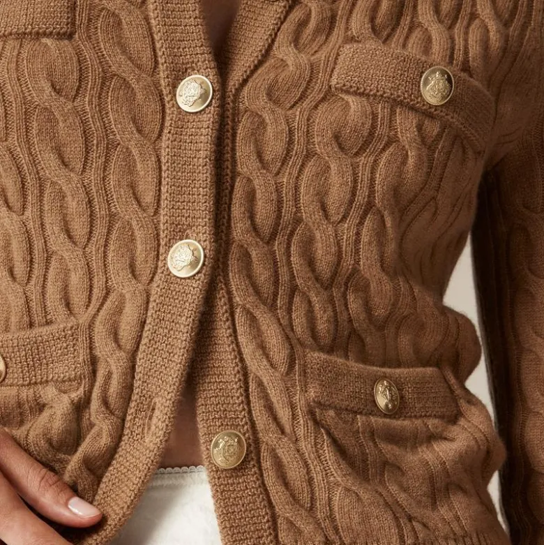Cashmere cable-knit cardigan