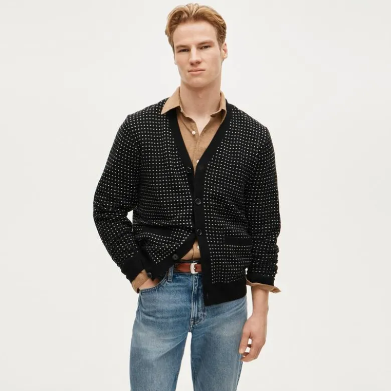 Cashmere cardigan in dot