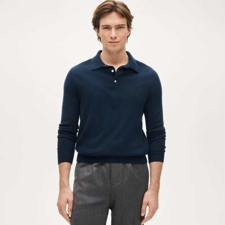 Cashmere collared sweater-polo