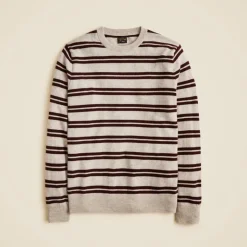 Cashmere crewneck sweater in double stripe