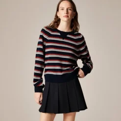 Cashmere crewneck sweatshirt in stripe