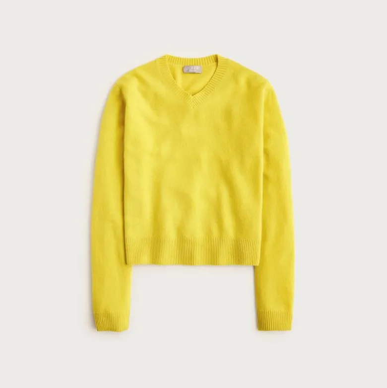 Cashmere high V-neck sweater