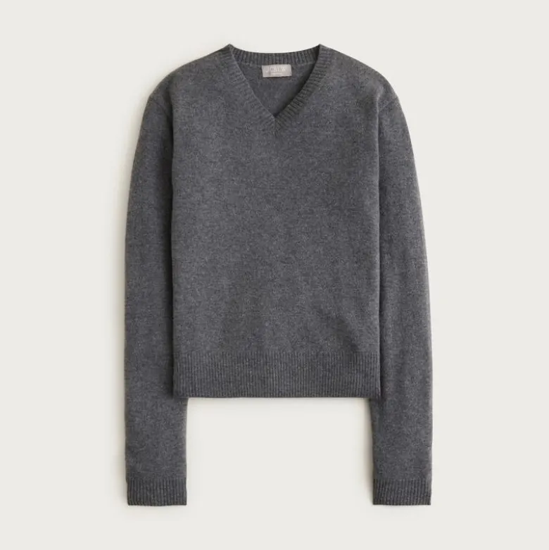 Cashmere high V-neck sweater