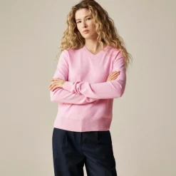Cashmere high V-neck sweater