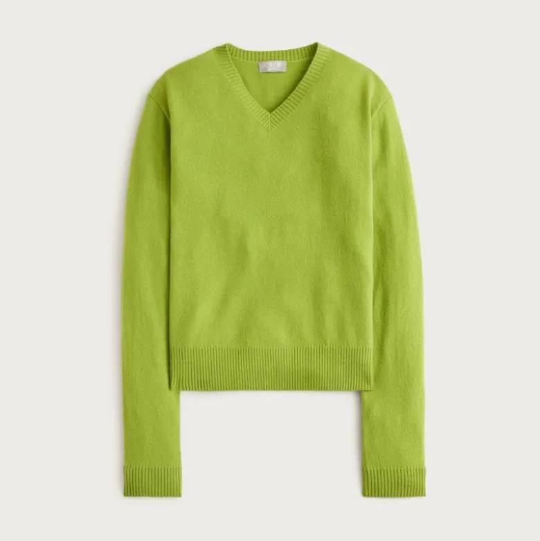 Cashmere high V-neck sweater