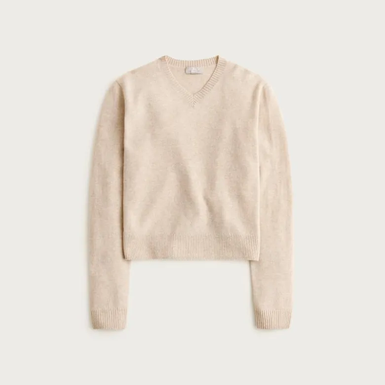 Cashmere high V-neck sweater