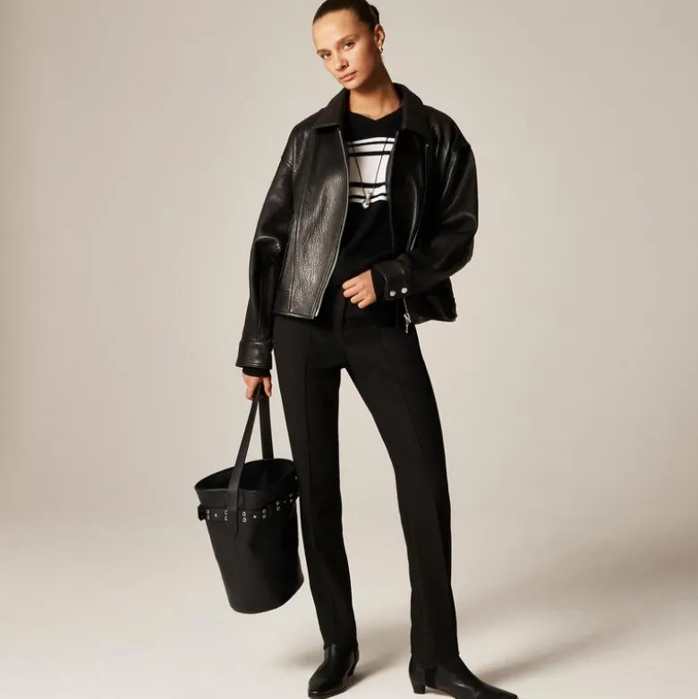 Cashmere high V-neck sweater in stripe