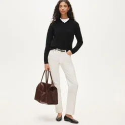 Cashmere high V-neck sweater