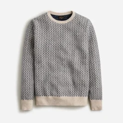 Cashmere jacquard crewneck sweater